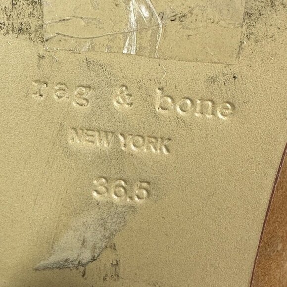 Rag & Bone Harlow Boots 36.5 Tan Brown Suede Nubuck Leather Ankle Bootie 6.5 - Picture 11 of 12